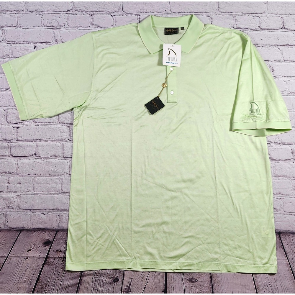 NWT Bobby Jones Tiburon Collection Mens XXL Polo Shirt Light Green Short Sleeve